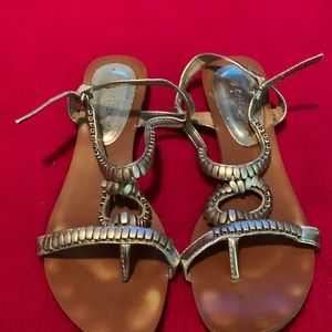 Gold beaded Carrini sandal